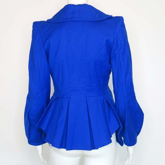 Ana Sekularac Blue Avant Garde Wool Jacket Asymmetrical Blazer Structural 36 | 6 - Picture 6 of 12
